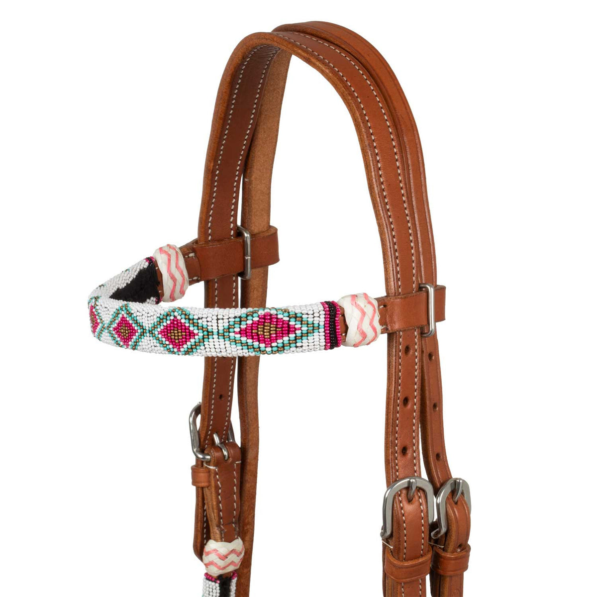 Bosal Pool's in Cuoio con Perline Colorate e Redini Mecate in Cotone