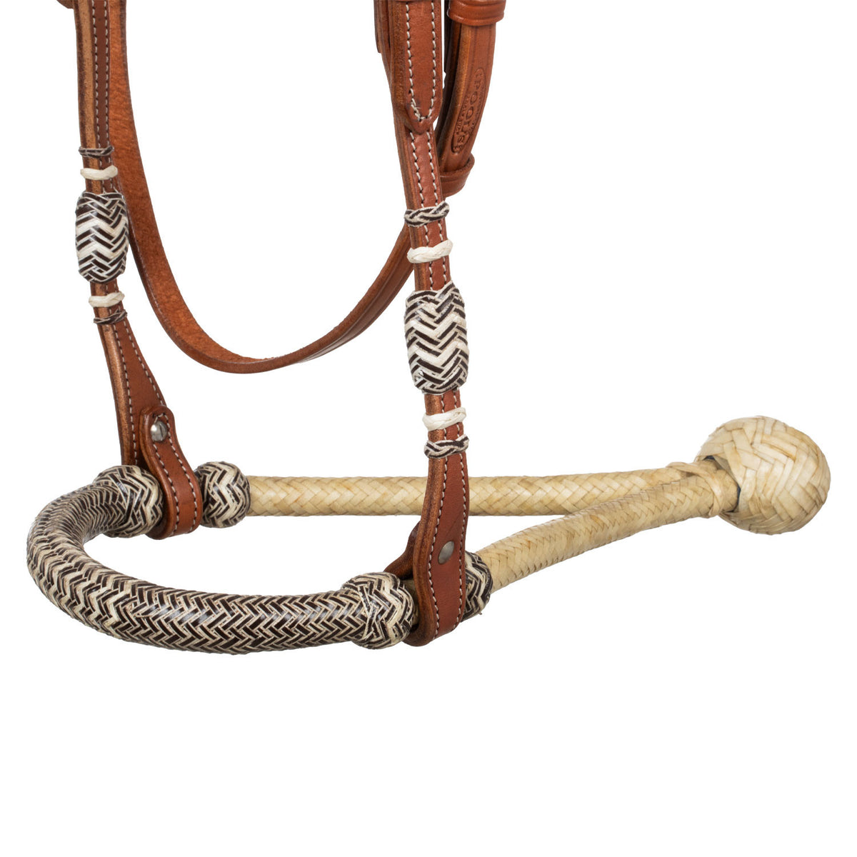 Bosal Set Pool's in Rawhide con Decorazioni Intrecciate e Mecate in Cotone