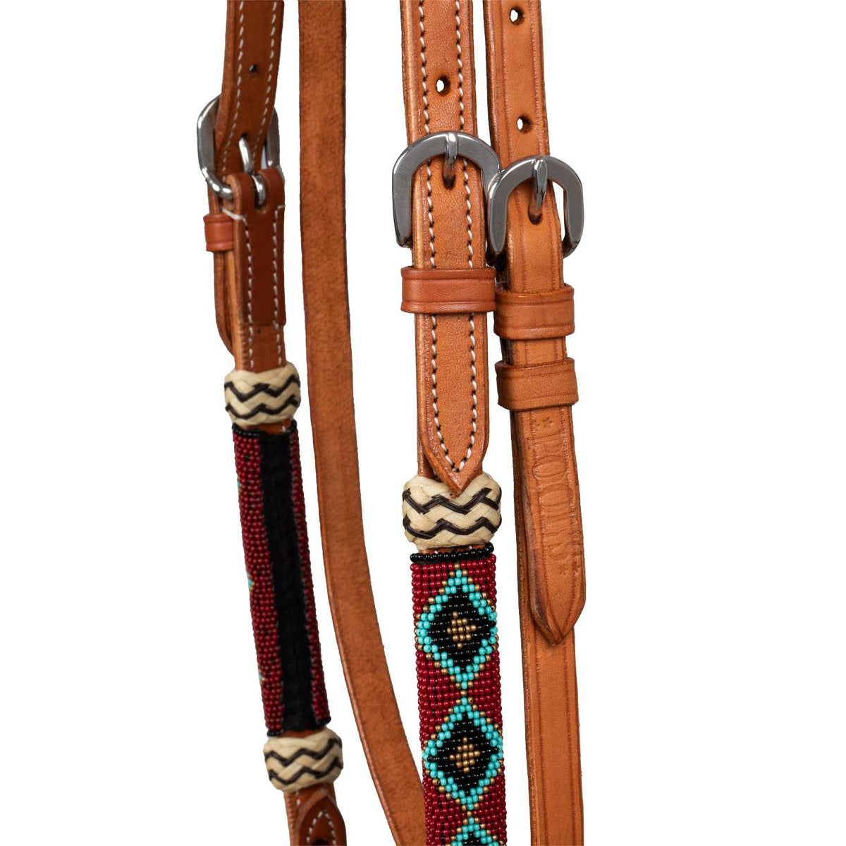 Bosal Set Pool's con Perle Bordò Navajo e Redini Mecate in Crine
