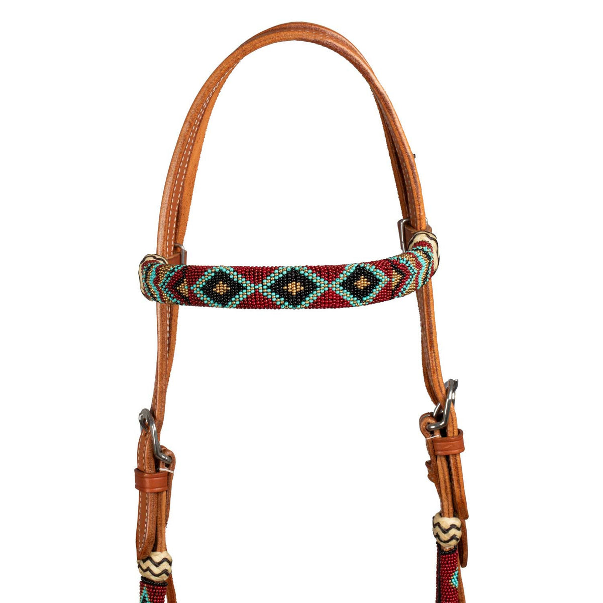 Bosal Set Pool's con Perle Bordò Navajo e Redini Mecate in Crine