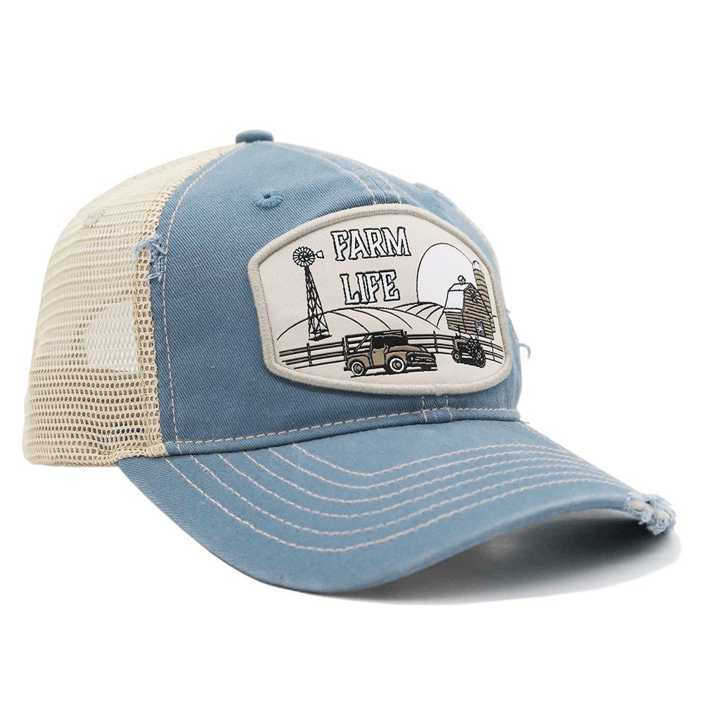 Blue "Farm Life" Trucker Cappellino americano