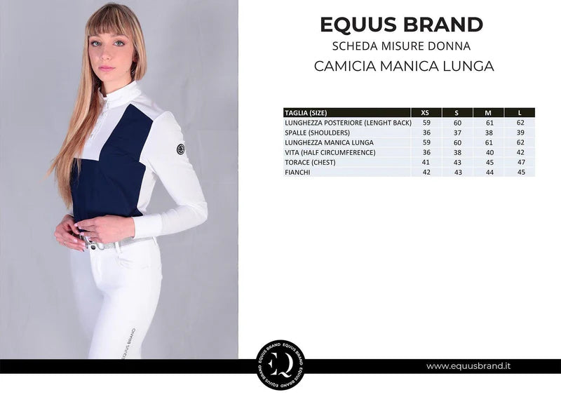 POLO DA CONCORSO CLOE BLU MANICA LUNGA EQUUS.BRAND