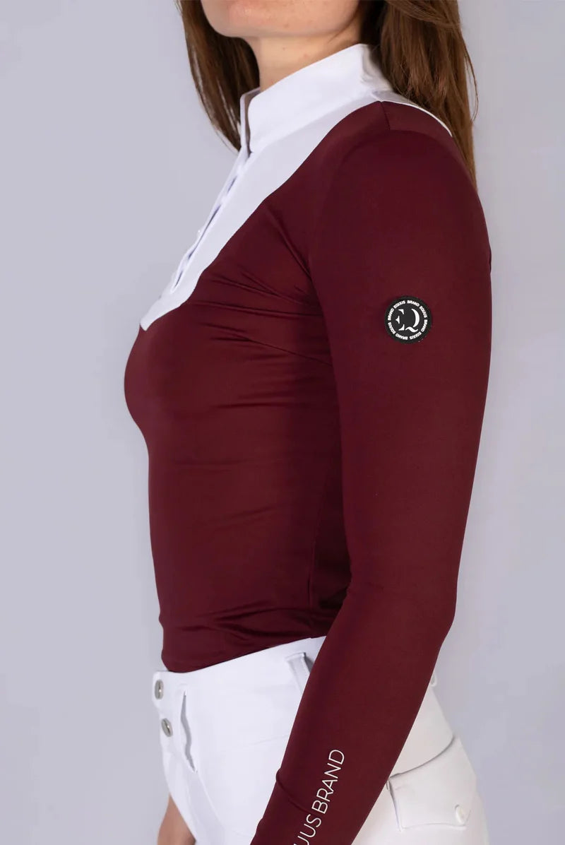 POLO DA CONCORSO SVEVA MANICA LUNGA BORDEAUX EQUUS.BRAND