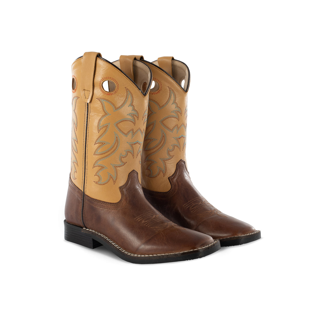 STIVALI WESTERN BAMBINO MODELLO SQUARE BROWN/COGNAC