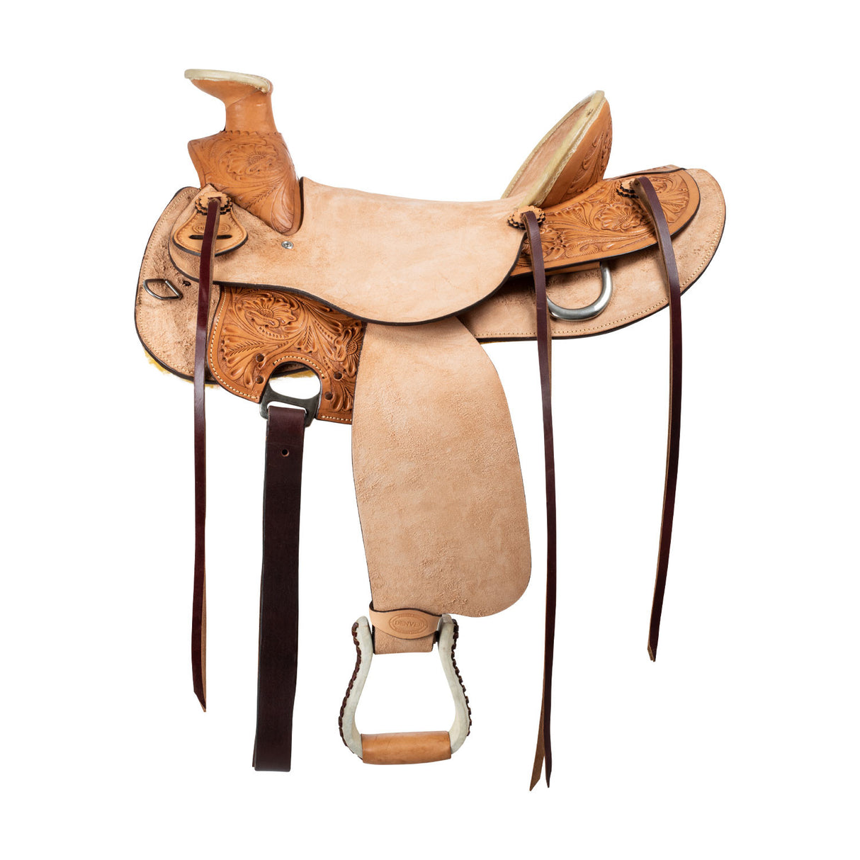 Sella Western Denver Wade Running | Pelle Rovesciata Lavorazione Floreale