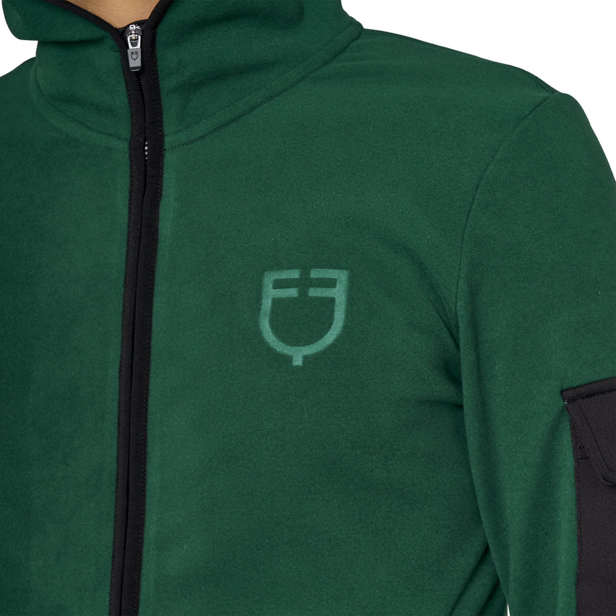 Felpa uomo Equestro in pile con cappuccio e zip