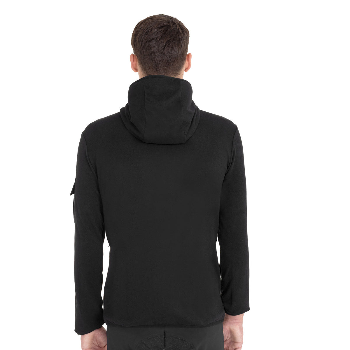 Felpa uomo Equestro in pile con cappuccio e zip