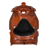 Sella Western da Lavoro McBryan Classic – Chestnut Ingrassato con Flower Tooling