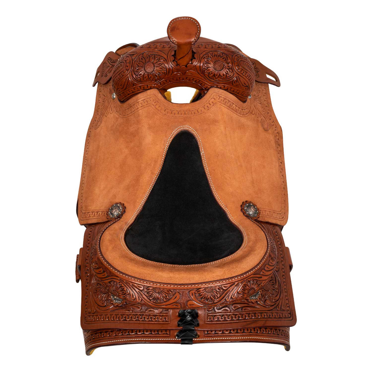 Sella Western da Lavoro McBryan Wrainbow – Chestnut con Flower Tooling
