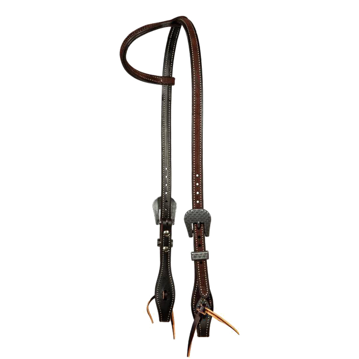 TESTIERA IN CUOIO GRASSO DA 5/8 CHOCOLATE ROUGHOUT ONE-EAR HEADSTALL