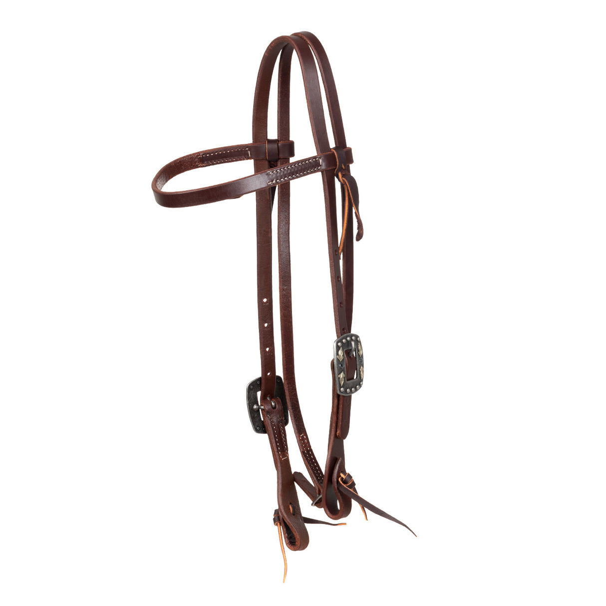 TESTIERA IN CUOIO GRASSO DA 5/8 DOUBLE BUCKLE CON FIBBIA FEATHER
