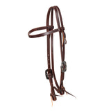 TESTIERA IN CUOIO GRASSO DA 5/8 DOUBLE BUCKLE CON FIBBIA FEATHER