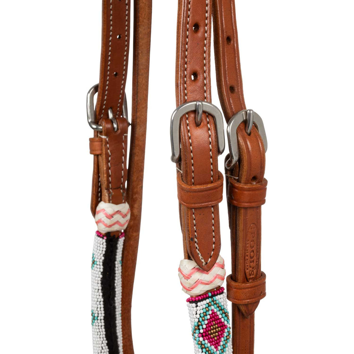 Bosal Pool's in Cuoio con Perline Colorate e Redini Mecate in Cotone