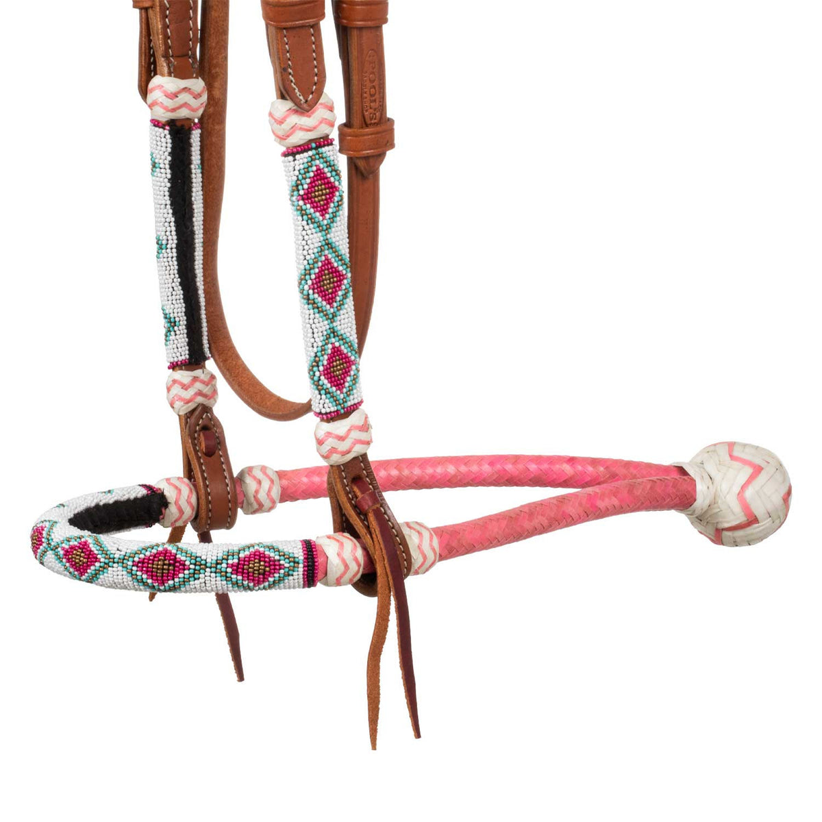 Bosal Pool's in Cuoio con Perline Colorate e Redini Mecate in Cotone