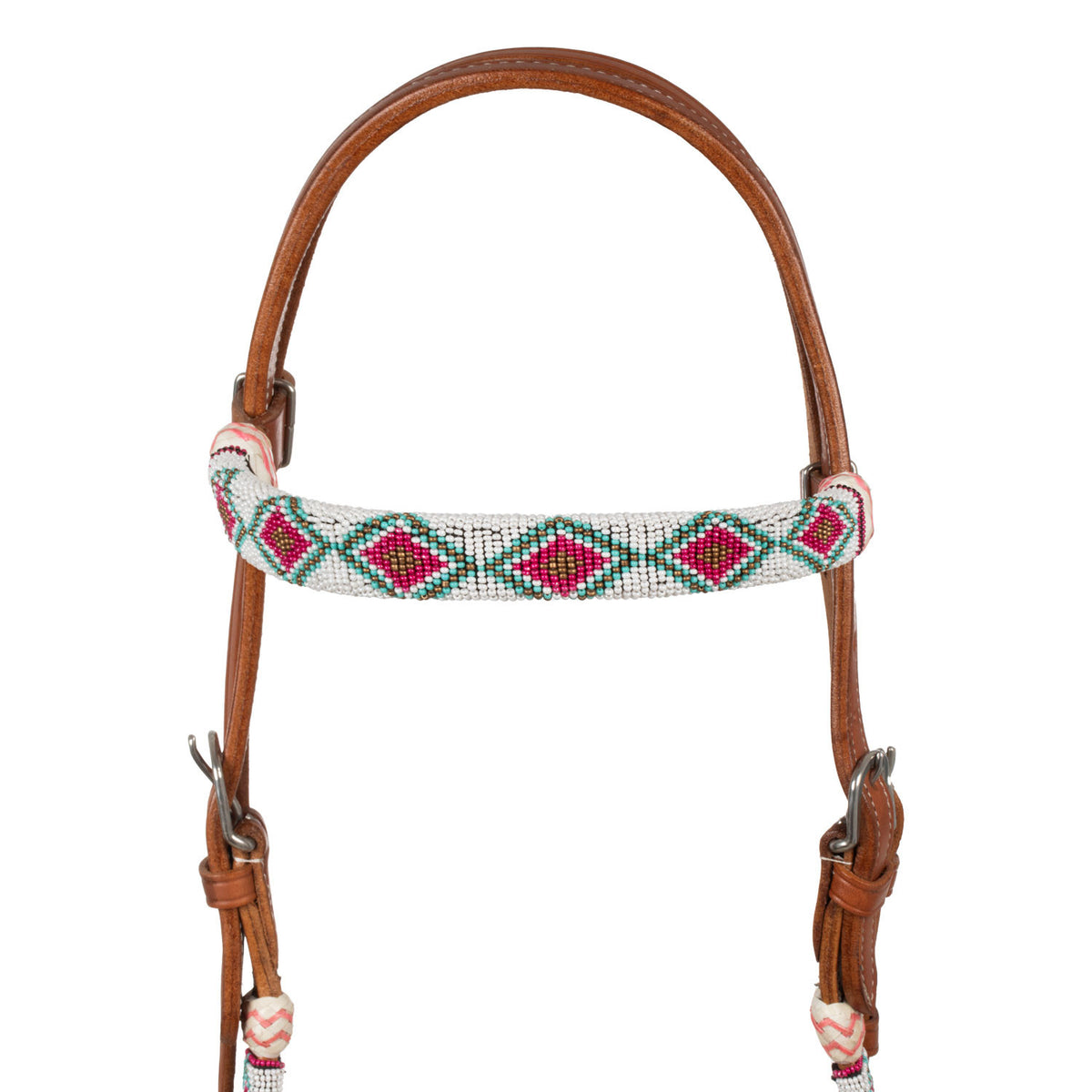 Bosal Pool's in Cuoio con Perline Colorate e Redini Mecate in Cotone
