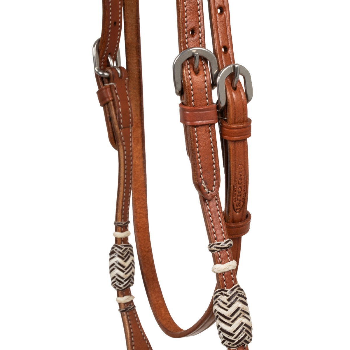 Bosal Set Pool's in Rawhide con Decorazioni Intrecciate e Mecate in Cotone