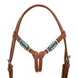 Bosal Pool's in Cuoio con Decorazioni Intrecciate e Redini Mecate in Cotone