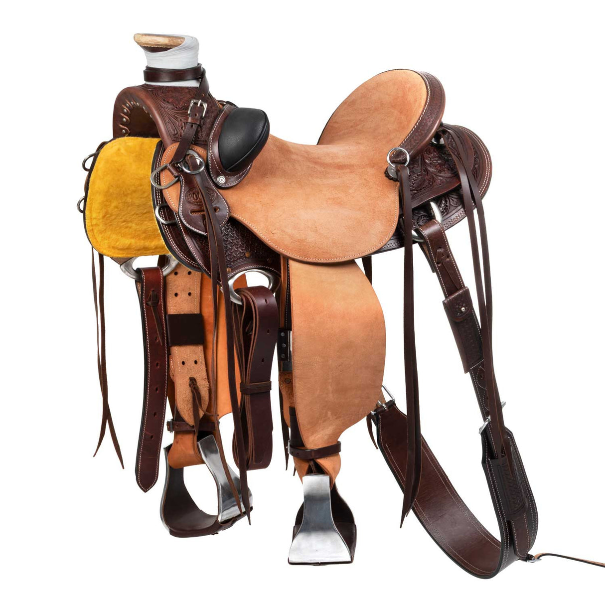 Sella Western Wade Arizona Pool's – Dark Brown/Natural con Seggio Scamosciato