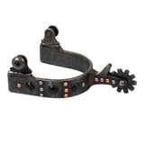 Speroni western in acciaio con perle nere