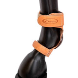 Skid boots in cuoio con chiusura a strappo