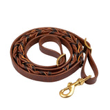 Redini western bilanciate in cuoio ingrassato intrecciato 2,2 m