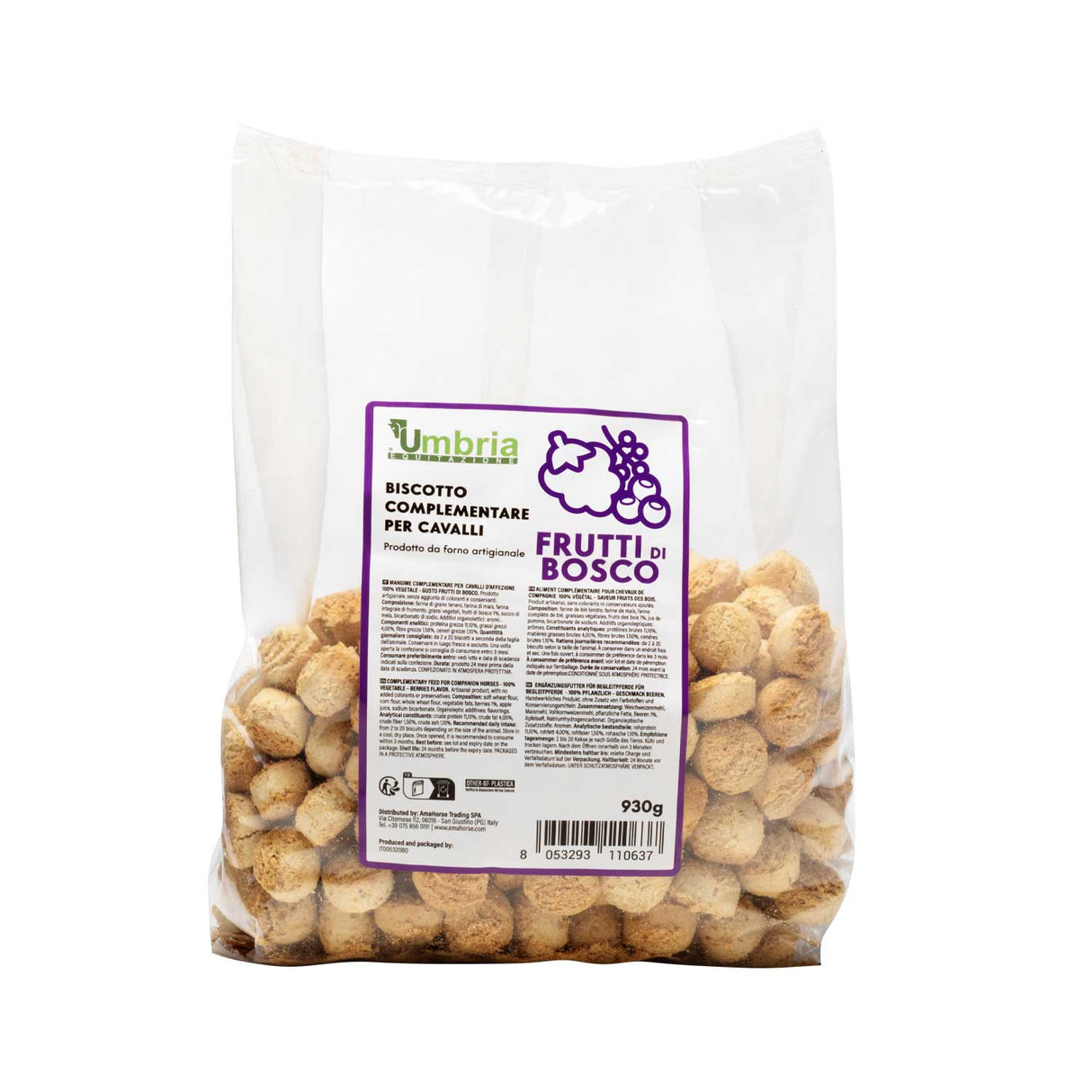 BISCOTTO VEGETALE PER CAVALLI GUSTO FRUTTI DI BOSCO (930 GR)