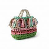 Borsa Candy Boho a mano in fettuccia con frange