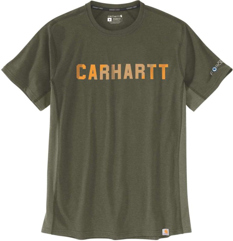 Carhartt Force Flex Block Logo Maglietta oliva