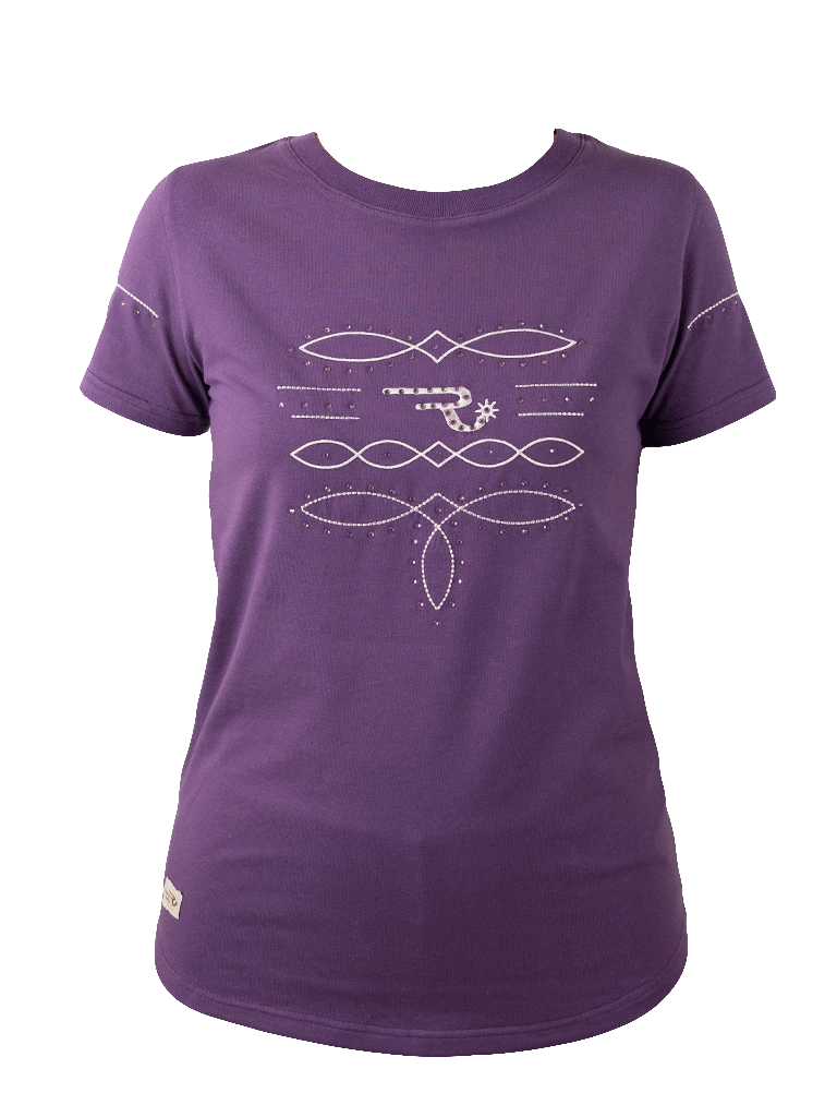 T-shirt Ranch Girls con strass ´WILMA` prugna
